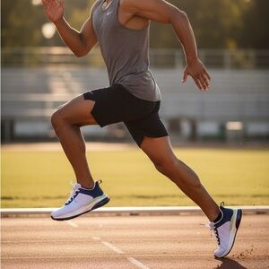 Avia White and Blue Athletic Shoes sz 4 Boys